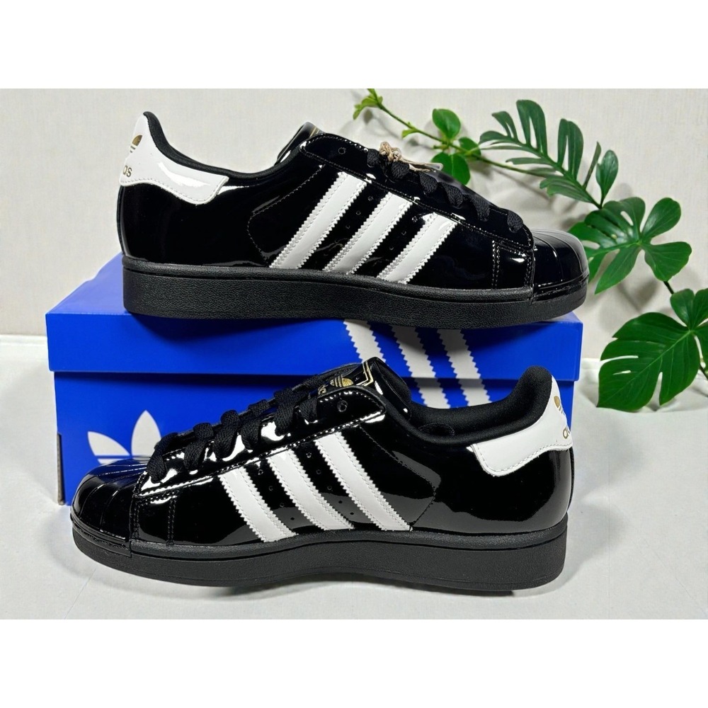 Adidas Superstar II Core Black Cloud White‎ Gold Women's 6.5 JS4009 New